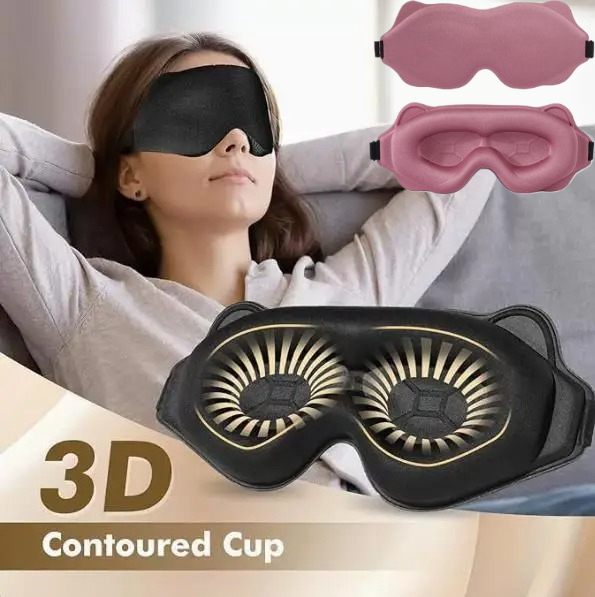 3D Printing Mask - 遮光3Dスリープマスク、目用ソフト睡眠補助アイマスク、旅行用アイシェード、ナイトスリープマスク 1/2/6個入り