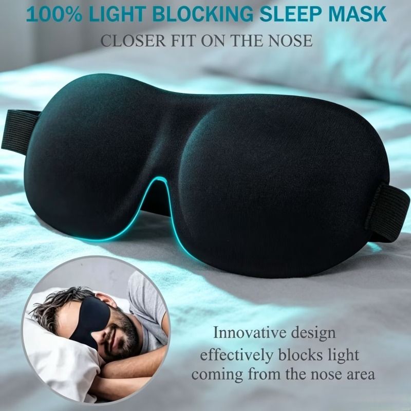 3D Printing Mask - 3Dスリープマスクアイマスク2個セット 睡眠補助用 ソフトメモリーフォームアイマスク 睡眠用 旅行用 軽量アイカバー