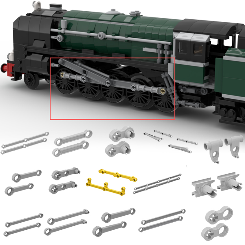 3D Printing Lego Bricks - QWERT 3Dプリンティング用標準列車用車輪、列車用駆動シャフト、列車用駆動ロッド、希少な組み立てブロック部品