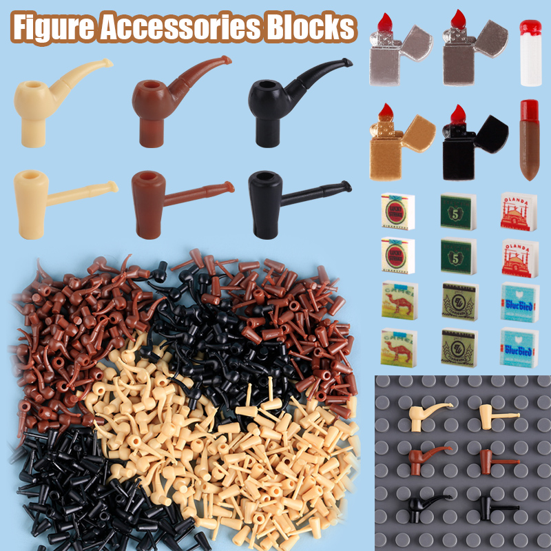3D Printing Lego Bricks - シティシガレットライター 3Dプリント ブロック MOC 中世のパイプ、葉巻、軍人フィギュア、アクセサリー、おもちゃ、ギフト