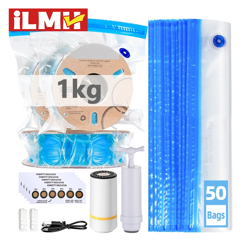 3D Printing Bambu Lab - USB充電式電動エアポンプ付き3Dプリンターフィラメント真空バッグ、PLA ABS PETGフィラメント保管用真空シール