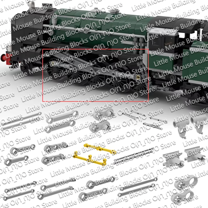 3D Printing Lego Bricks - QWERT 3Dプリンティング用標準列車用車輪、列車用駆動シャフト、列車用駆動ロッド、希少な組み立てブロック部品