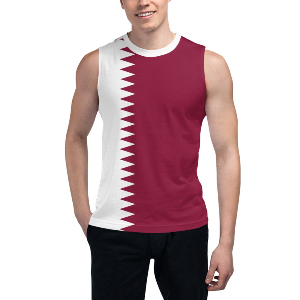 ノースリーブ Tシャツ カタール国旗 3D メンズ ボーイズ - 3D Printing Qatar のレビューと価格