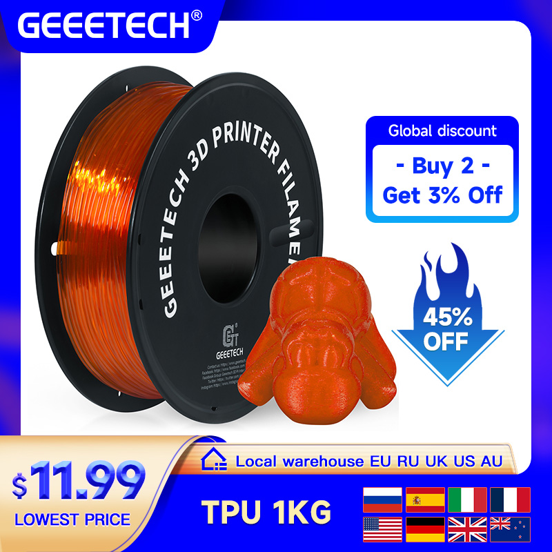 GEEETECH TPU 3D プリンタ柔軟な材料フィラメン - 3D Printing Nylon のレビューと価格